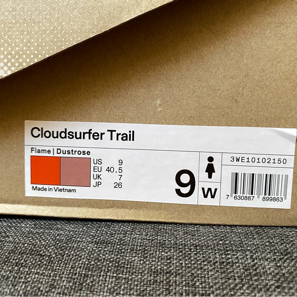 On Cloud Women's Cloudsurfer Trail Flame/Dustrose Sneakers Size 9.0 NEW - Picture 16 of 16